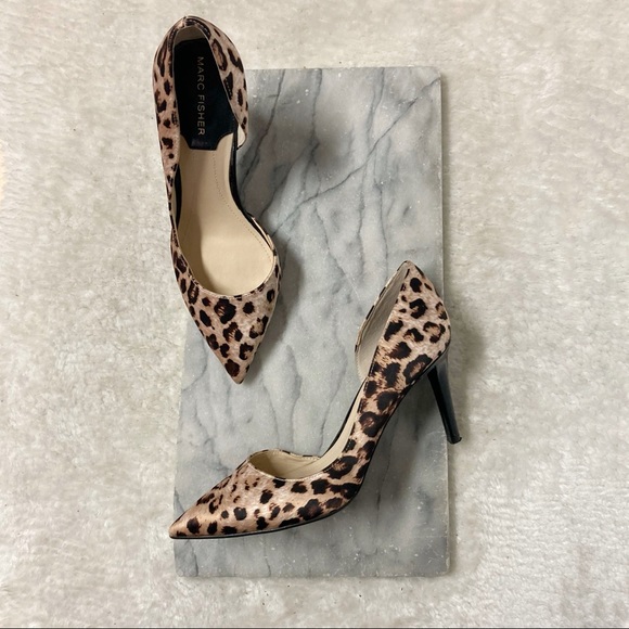 Marc Fisher Shoes - Marc Fisher Heels Leopard Print Pointy Toe Slip On Heels Sz 7 Zanetti